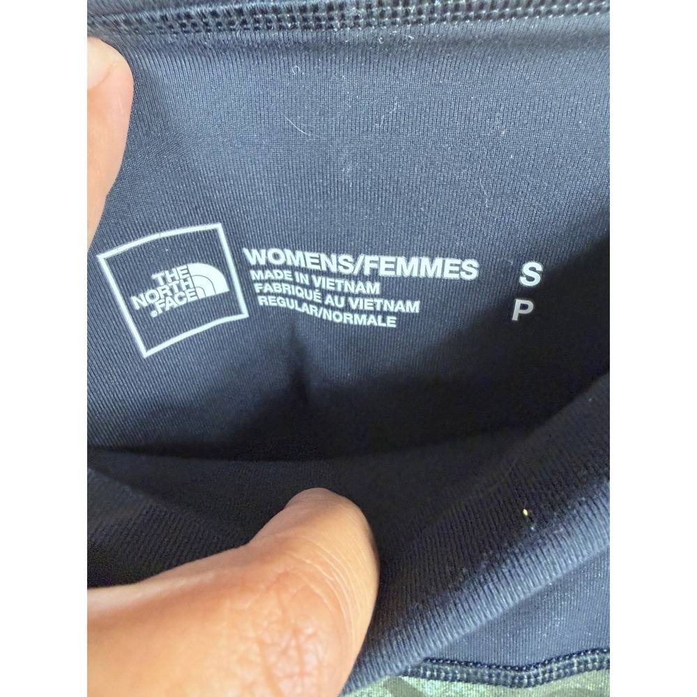 The North Face Leggings Womens S Black Green Camo‎ Crop Pocket Active Yoga - Picture 3 of 7